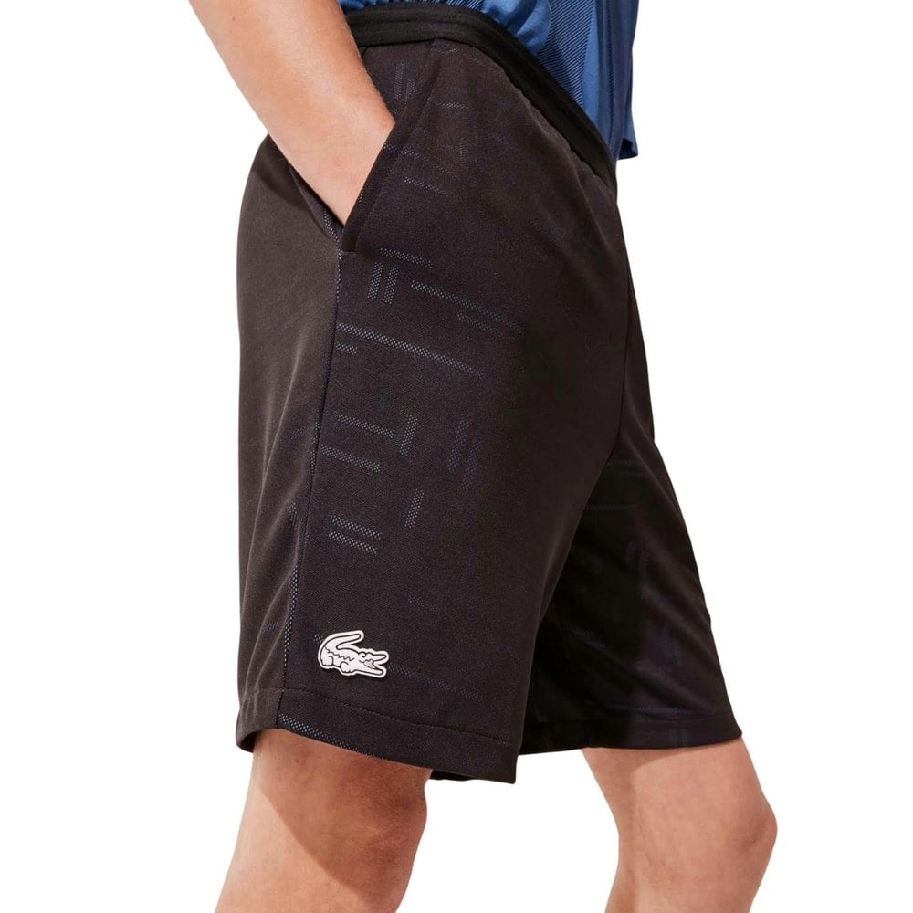Lacoste Mens Jacquard Tennis Shorts - Black