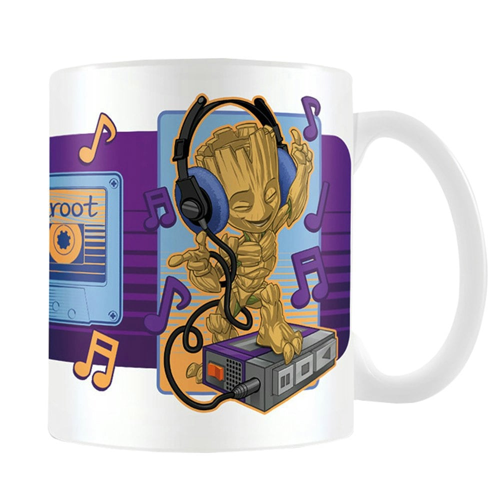 Guardians Of The Galaxy I Am Groot Cassette Mug - White/Purple/Brown