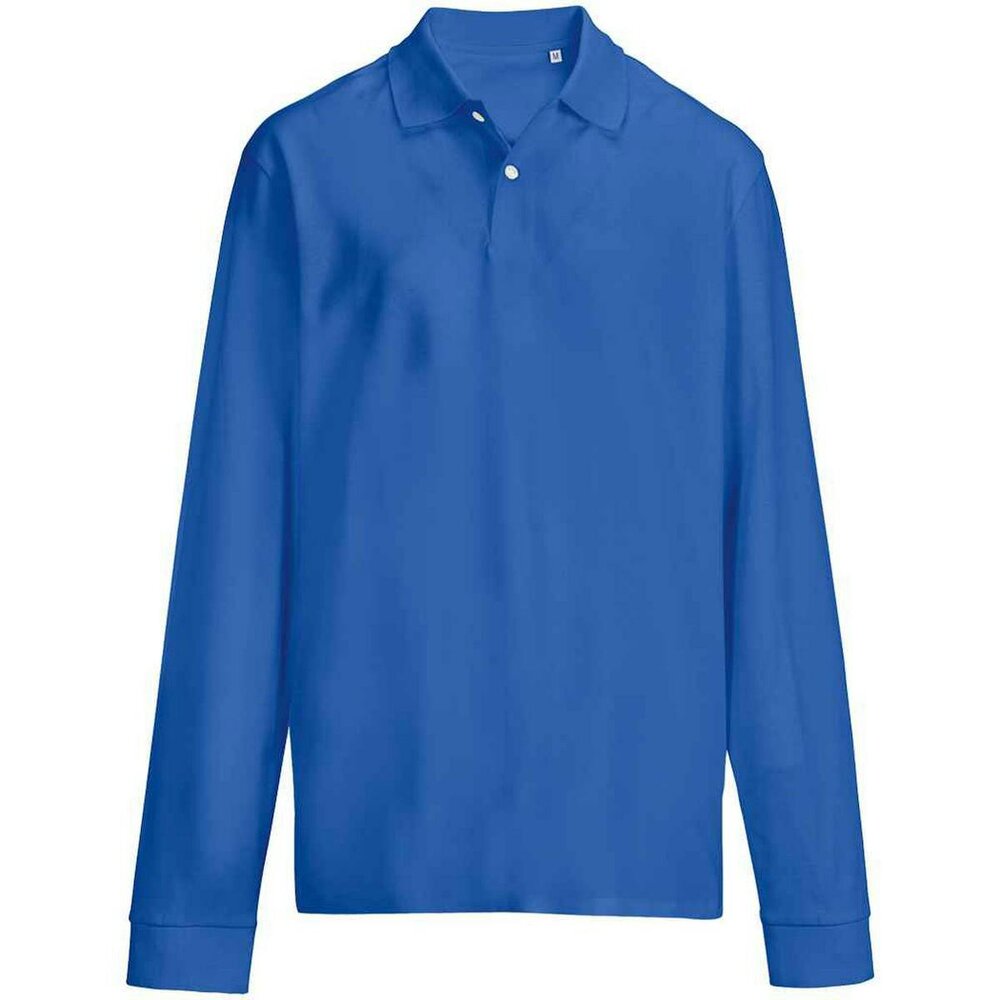SOLS Unisex Adult Pique Long-Sleeved Polo Shirt - Royal Blue - Royal Blue - 100% Combed Ringspun Cotton
