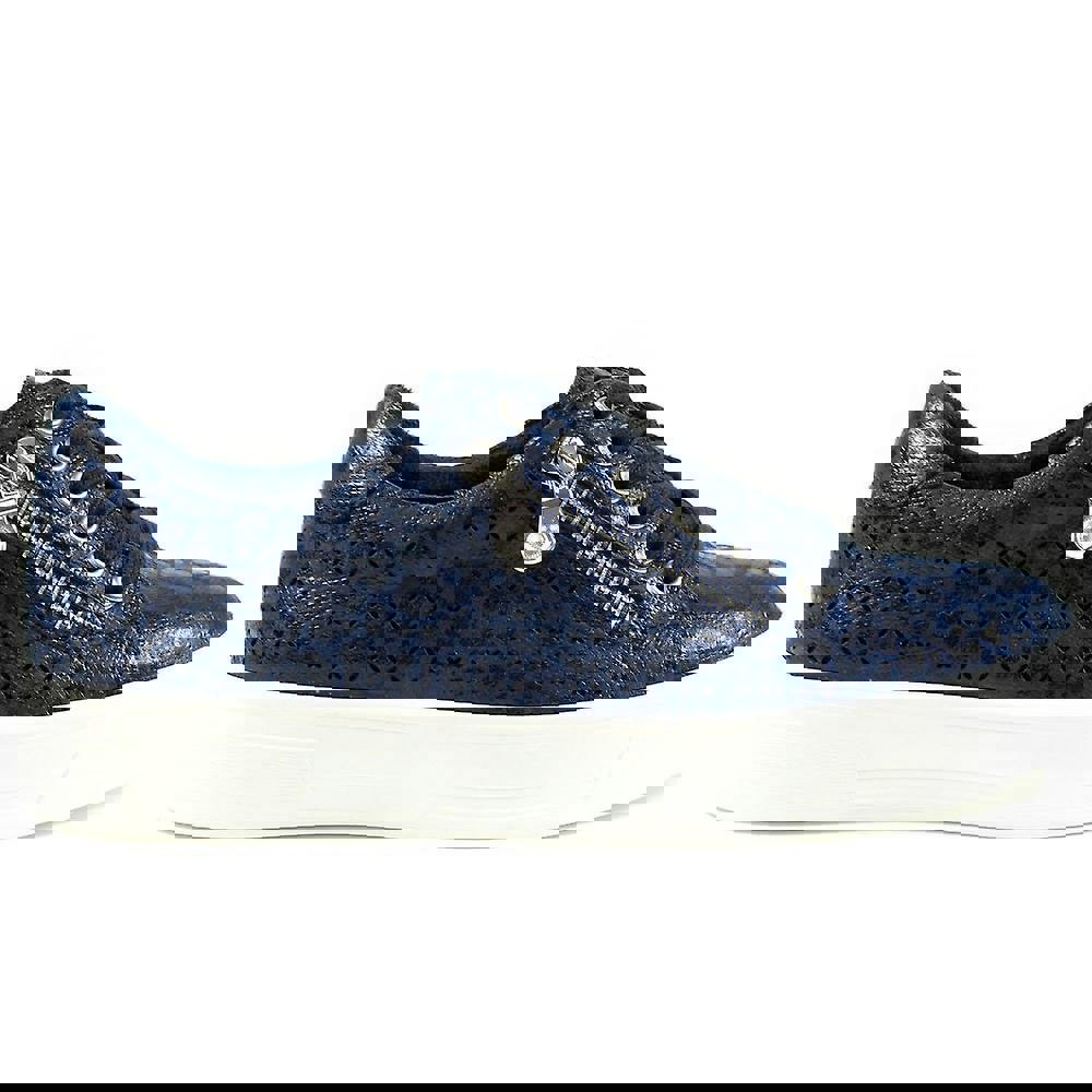 Lunar Womens Charm Leopard Print Trainers - Blue