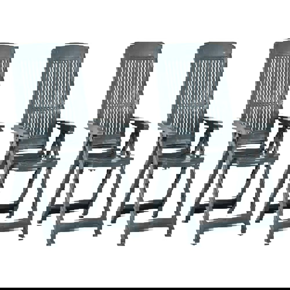 Berkfield Garden Reclining Chairs 2 pcs Plastic Green