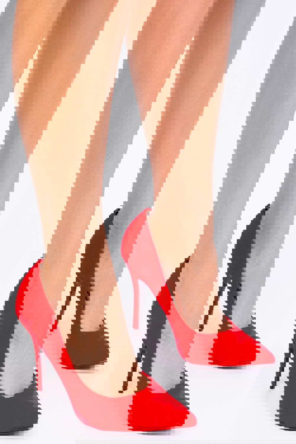 Where's That From Leah Toe Pump High Heel in Rouge Red Suede