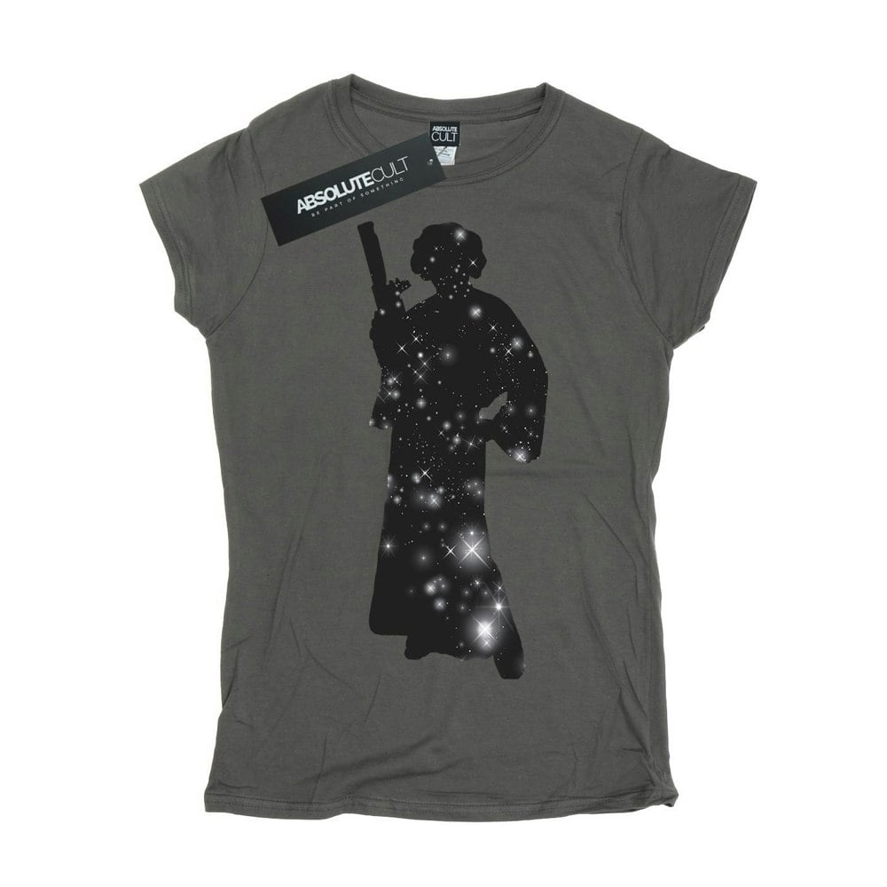 Star Wars Womens/Ladies Princess Leia Stars Cotton T-Shirt - Charcoal