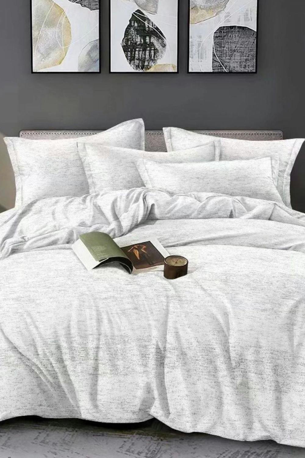 Ezysleep Silver Marl Printed Duvet Set