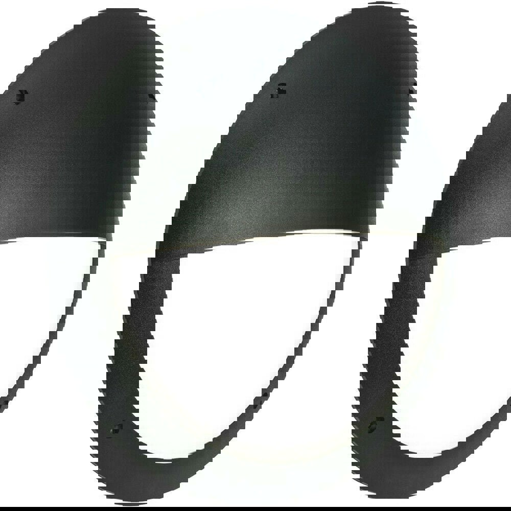 IP65 Outdoor Round Wall Ceiling Lamp Matt Black Eyelid Bulkhead 12W Daylight LED Loops