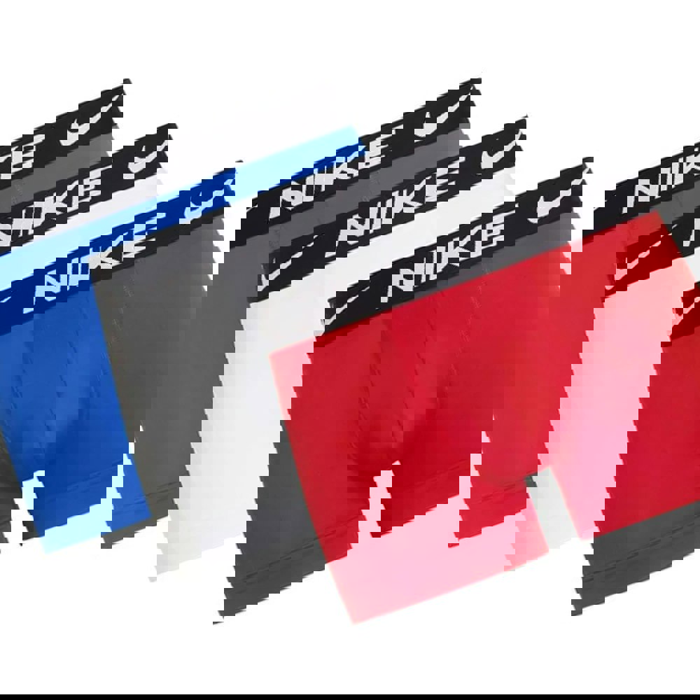 Nike Mens Essential Micro Dri-FIT Boxer Shorts (Pack of 3) - Red/White/Blue