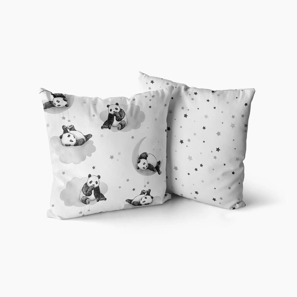 Sleepy Panda Cushion Cover Cushion - Happy Linen Company