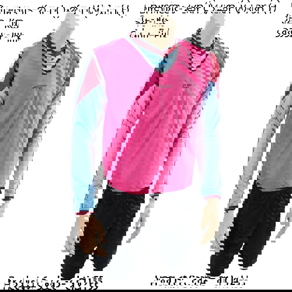 4-9 Years Kids Lightweight Sports Training Bib - PINK - Plain Football Vest