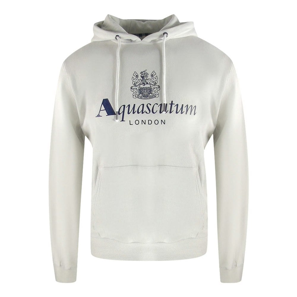 Aquascutum Active Bold Logo White Hoodie