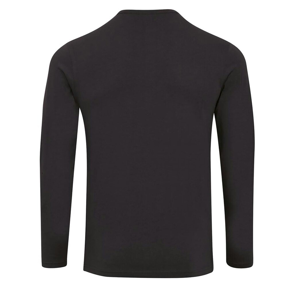 Premier Mens Long John Roll Sleeve Tee - Black
