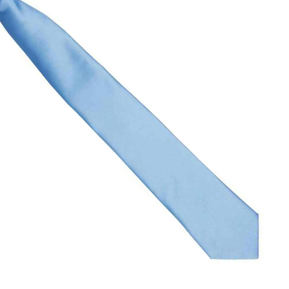 Premier Colours Mens Satin Clip Tie - Mid Blue