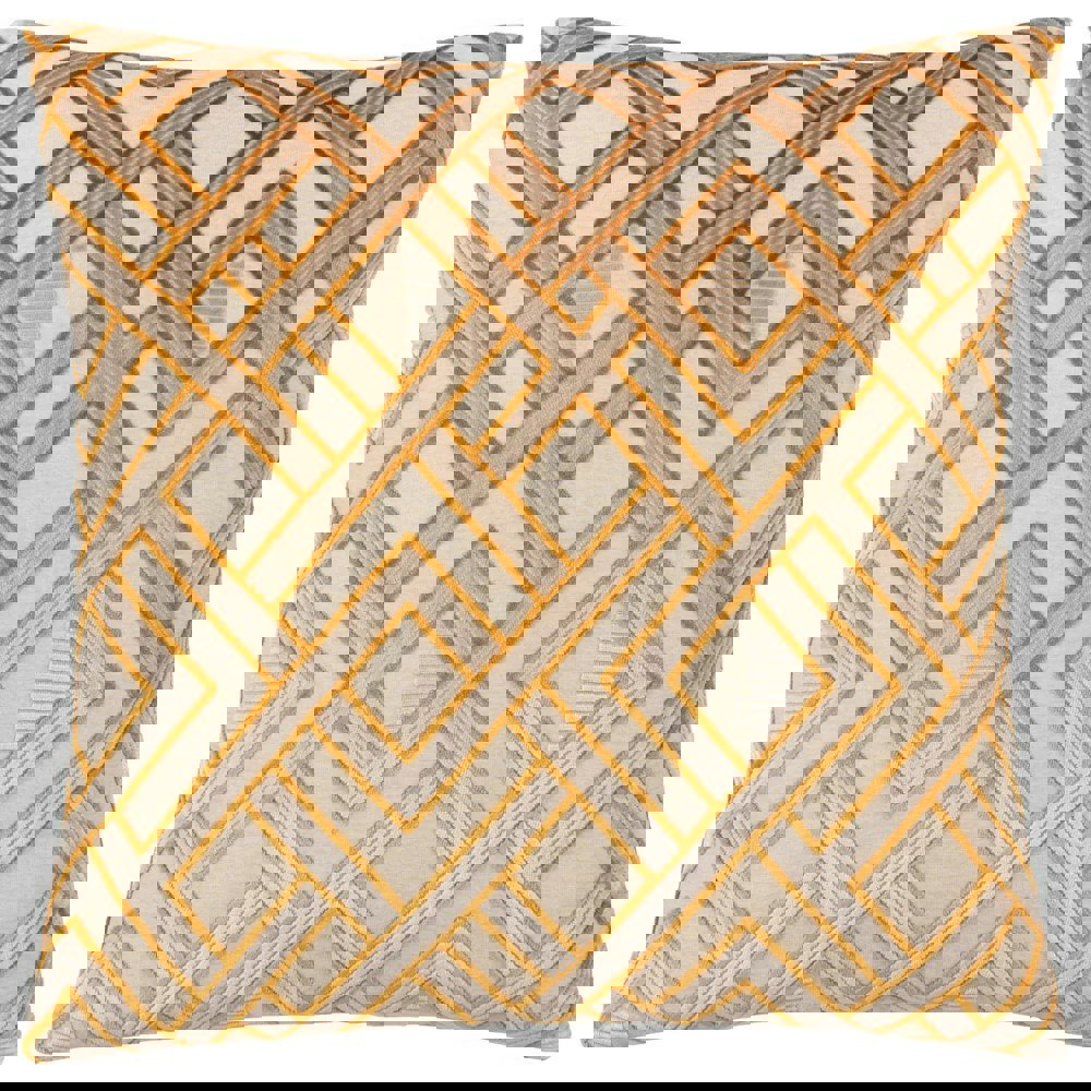 Paoletti Henley Jacquard Velvet Cushion Cover - Gold