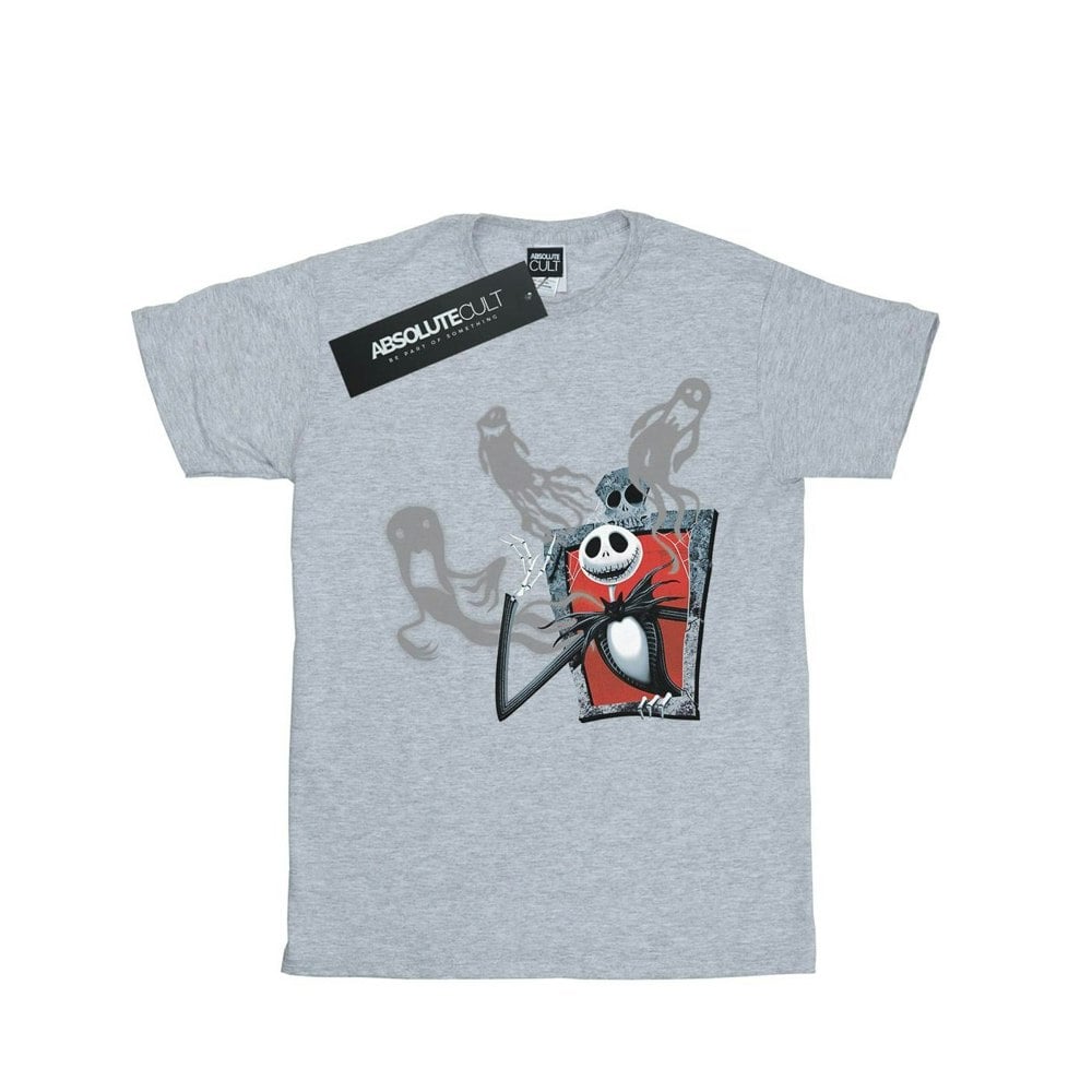 Disney Mens Nightmare Before Christmas Ghosts Of Jack T-Shirt - Sports Grey