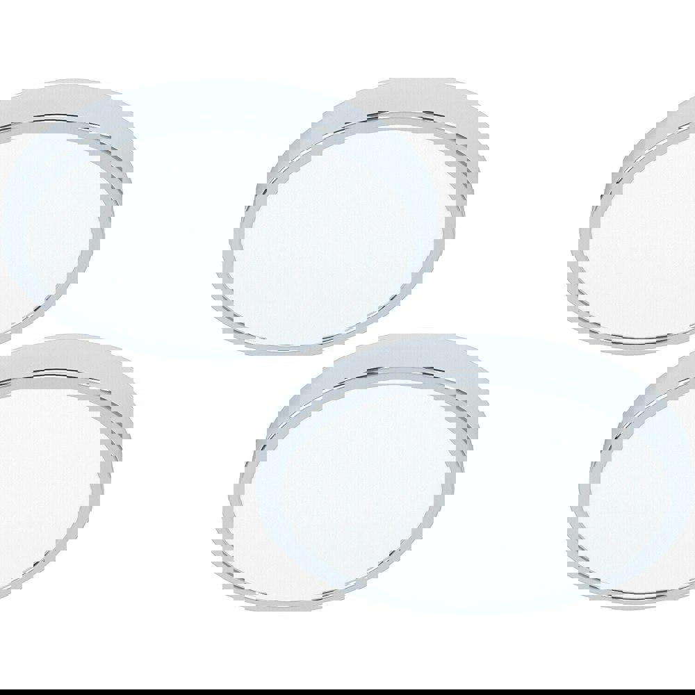 2 PACK Wall Flush Ceiling Light Colour Chrome Shade Round White Plastic LED 20W Loops