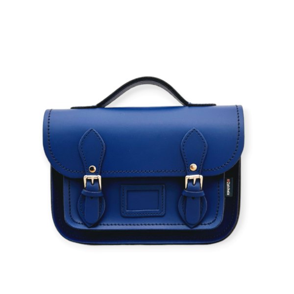 Zatchels Leather Midi Satchel - Royal Blue