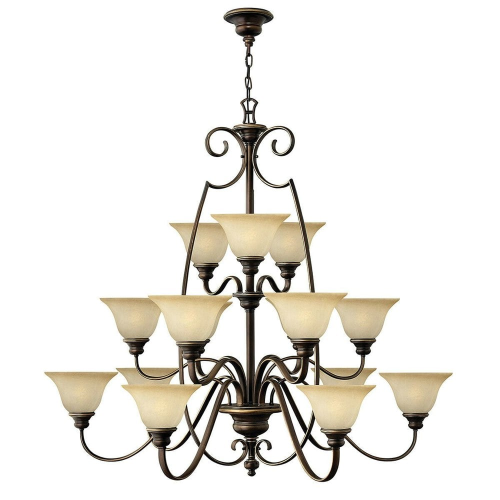 15 Bulb Chandelier Hanging Pendant LIght Antique Bronze LED E27 60W Bulb Loops