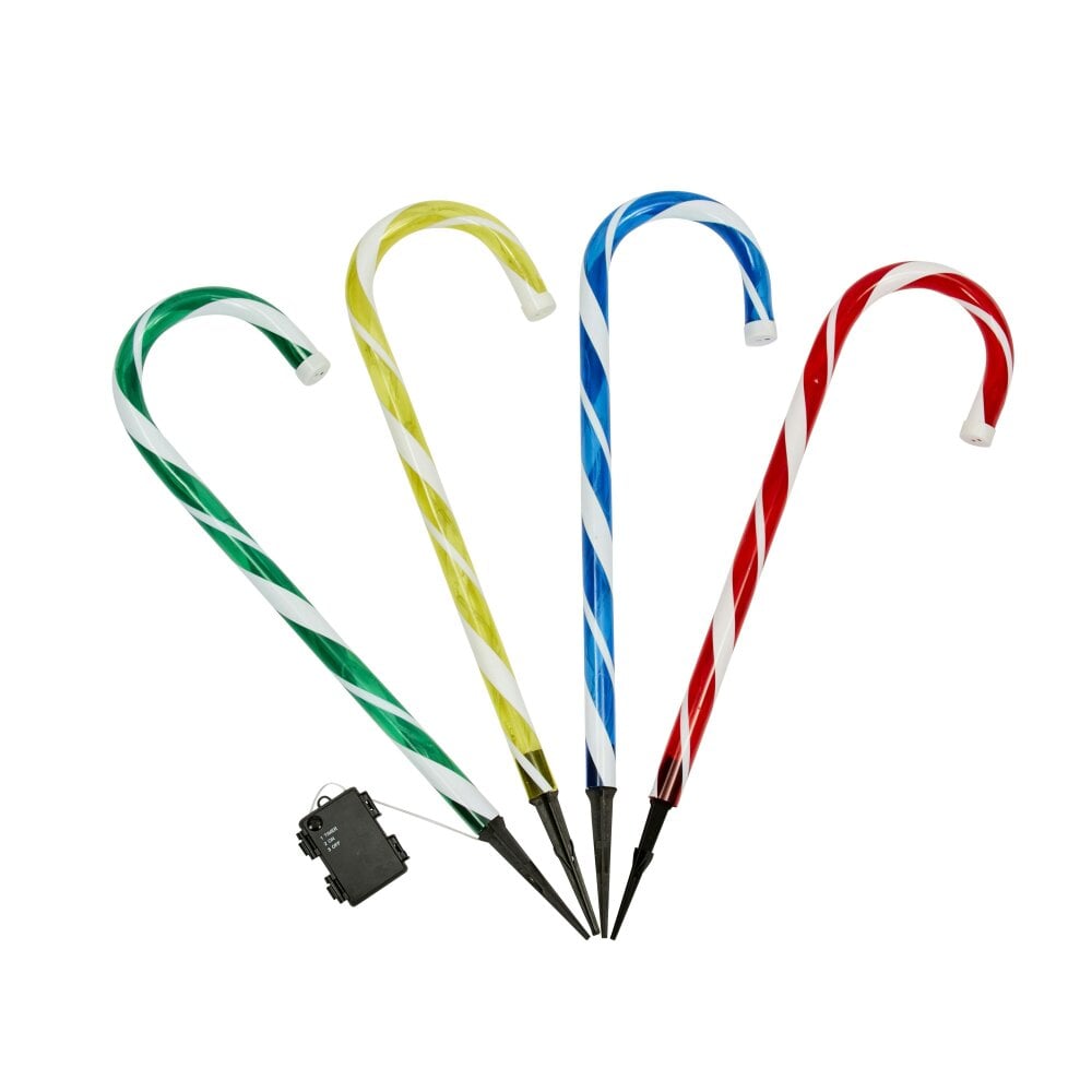 MySmartBuy CandyCane Stakes Large Set of 4 Multi Coloured