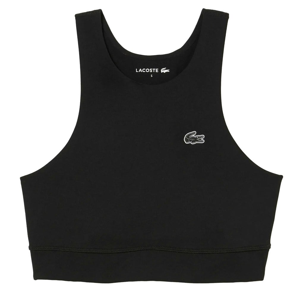 Lacoste Womens Recycled Polyamide Quick Dry Sports Bra - Black