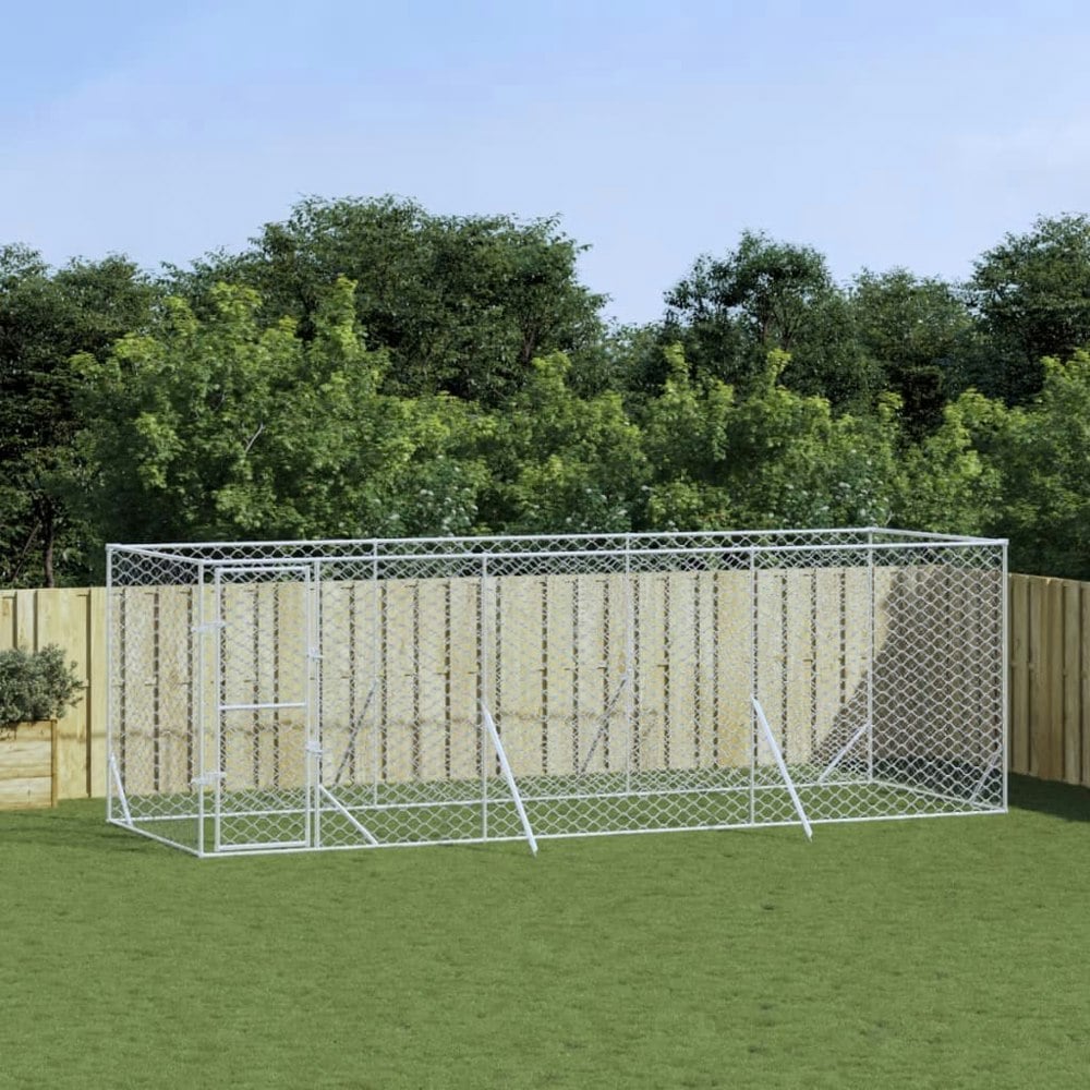 Berkfield Outdoor Dog Kennel Silver 6x2x2 m Galvanised Steel