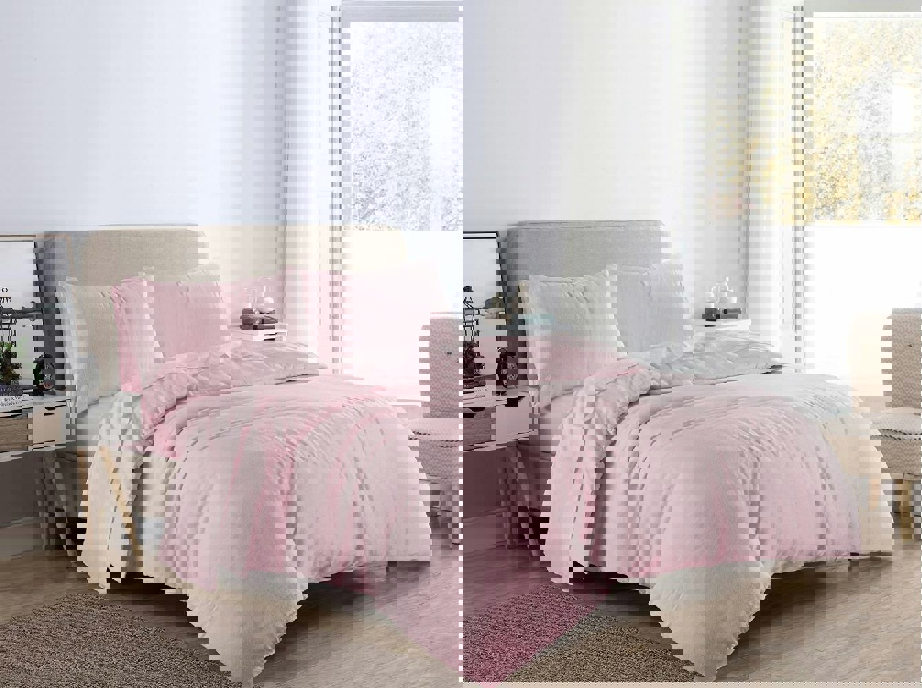 HomeSpace Direct 100% Brushed Cotton Flannellette Duvet Cover Set
