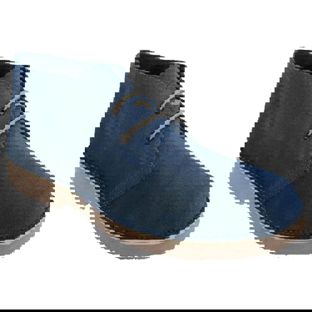 Roamers Men's Real Suede Round Toe Unlined Desert Boots - Navy