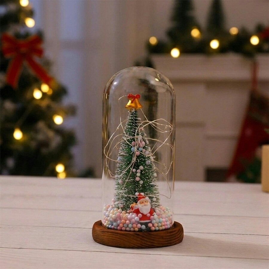 Garden Greatness Miniature LED Glass Dome Christmas Tree