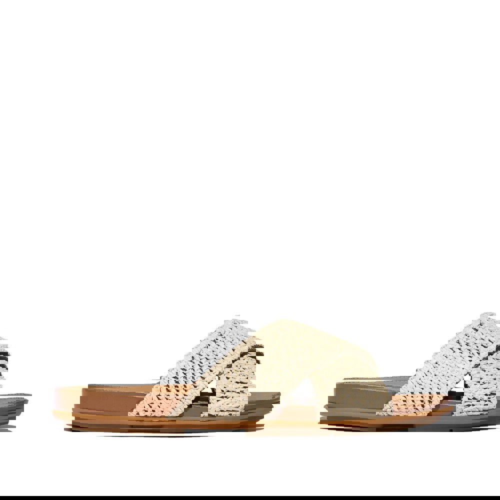 FitFlop GRACIE WOVEN Womens Slides Deep Tan/Ivory