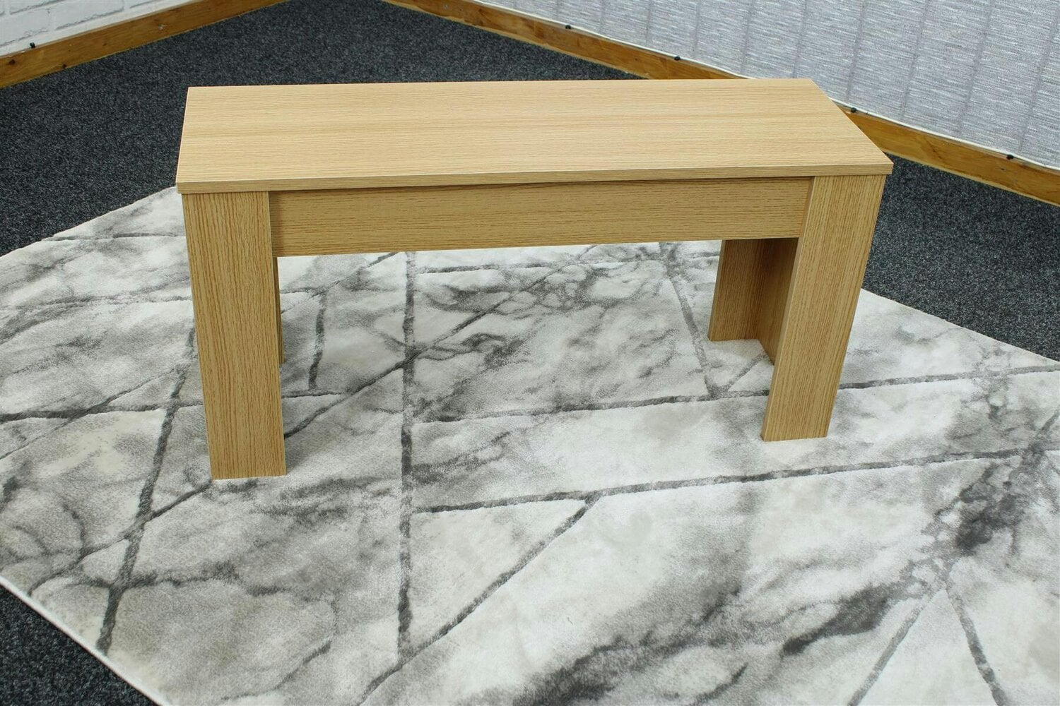 KOSY KOALA Wooden Light Wood Effect Bench with Melamine Finish Durable Seating Bench 90cm x 30cm x 47cm for Dining or Kitchen