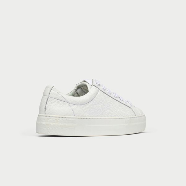 Saturn white leather sneakers side/back view