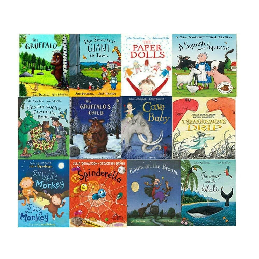 Julia Donaldson Collection 12 Books Set Spinderella, Night Monkey, Day Monkey, The Gruffalo & more