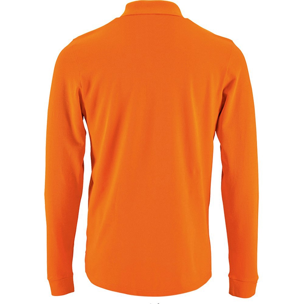 SOLS Mens Perfect Long Sleeve Pique Polo Shirt - Orange