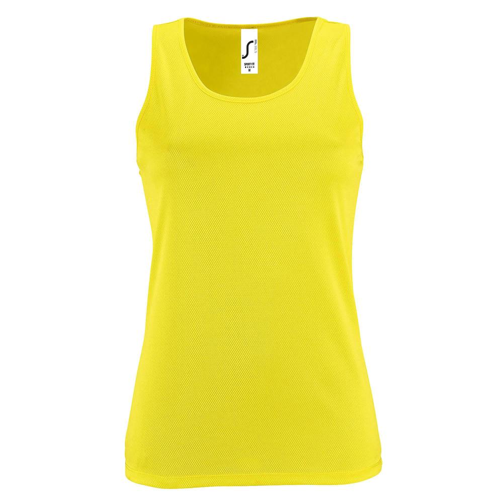 SOLS Womens/Ladies Sporty Performance Sleeveless Tank Top - Neon Yellow - Neon Yellow - 100% Polyester