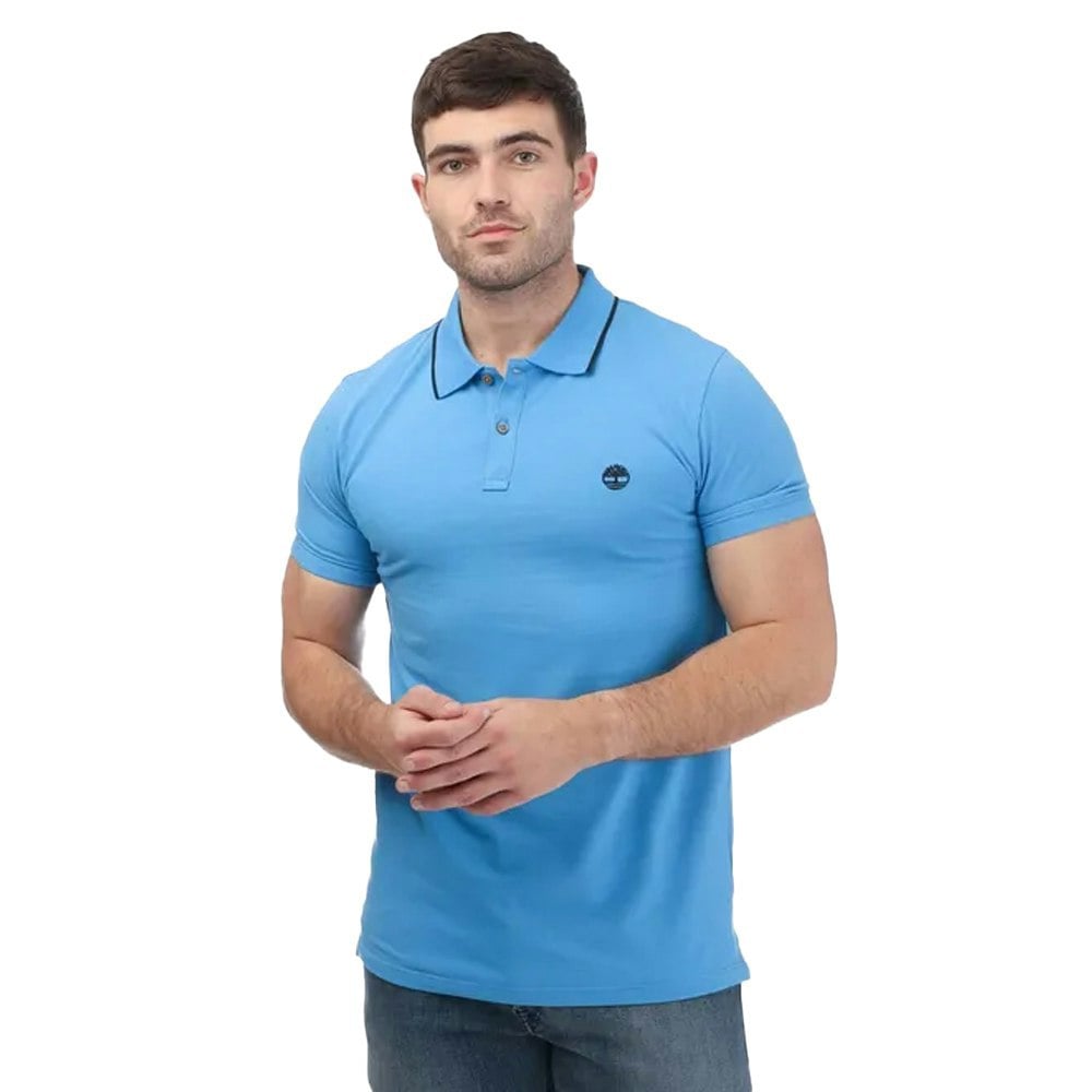 Timberland Unisex Adult Printed Short-Sleeved Polo Shirt - Blue
