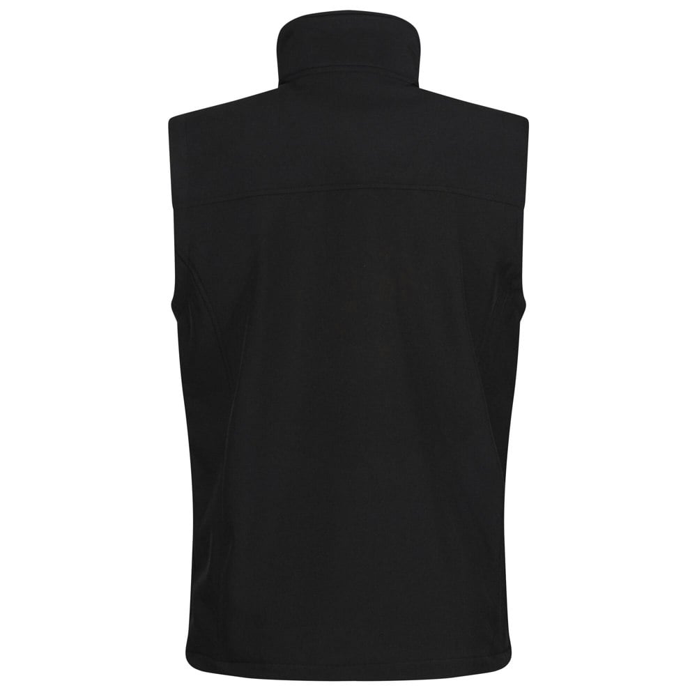 Regatta Mens Flux Softshell Bodywarmer / Sleeveless Jacket (Water Repellent & Wind Resistant) - All Black