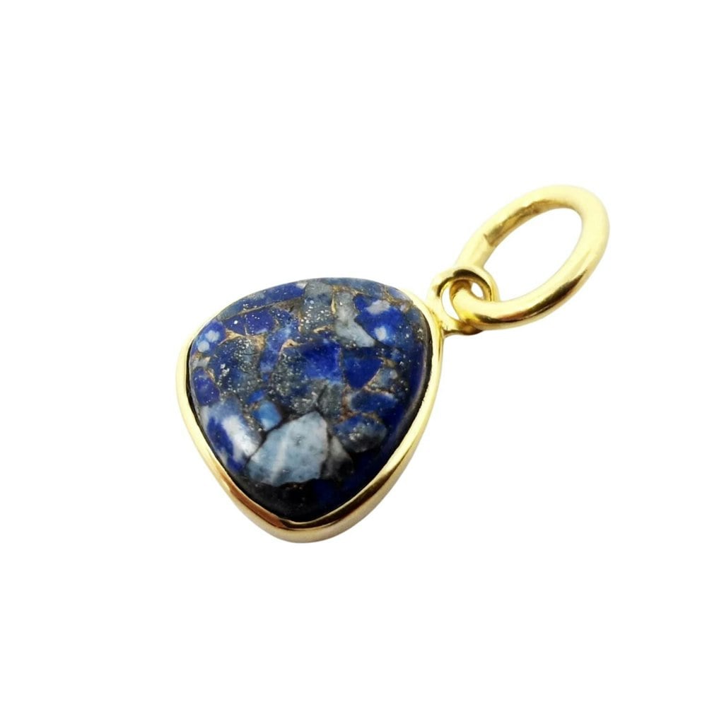 18ct Gold Plated Lapis Lazuli Nugget September Birthstone Pendant