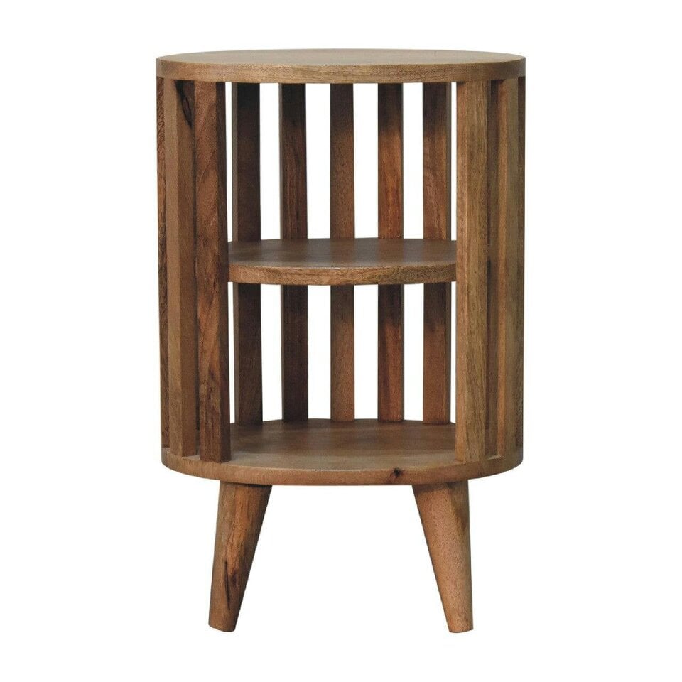 Wyld Haus Kaiula Double Shelf Oak Mango Wood Bedside Table