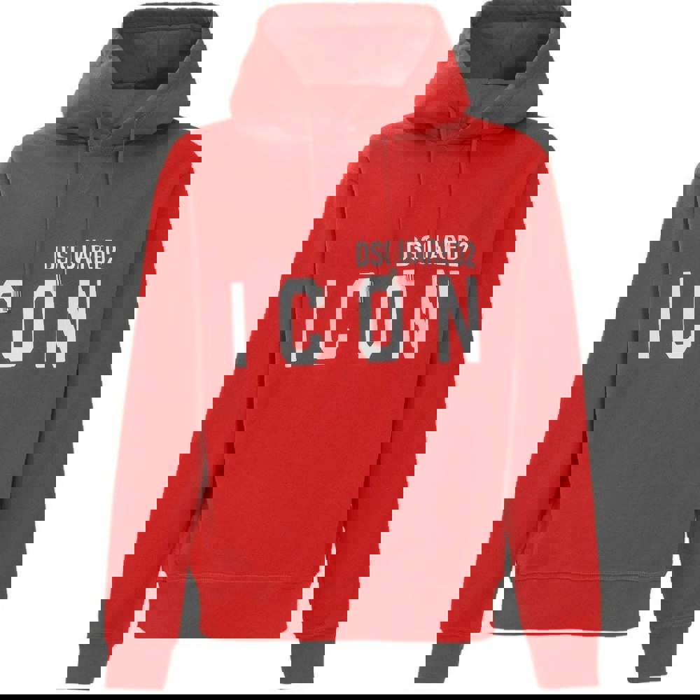 Dsquared2 Cool Fit Large Icon Logo Dark Red Hoodie XS
