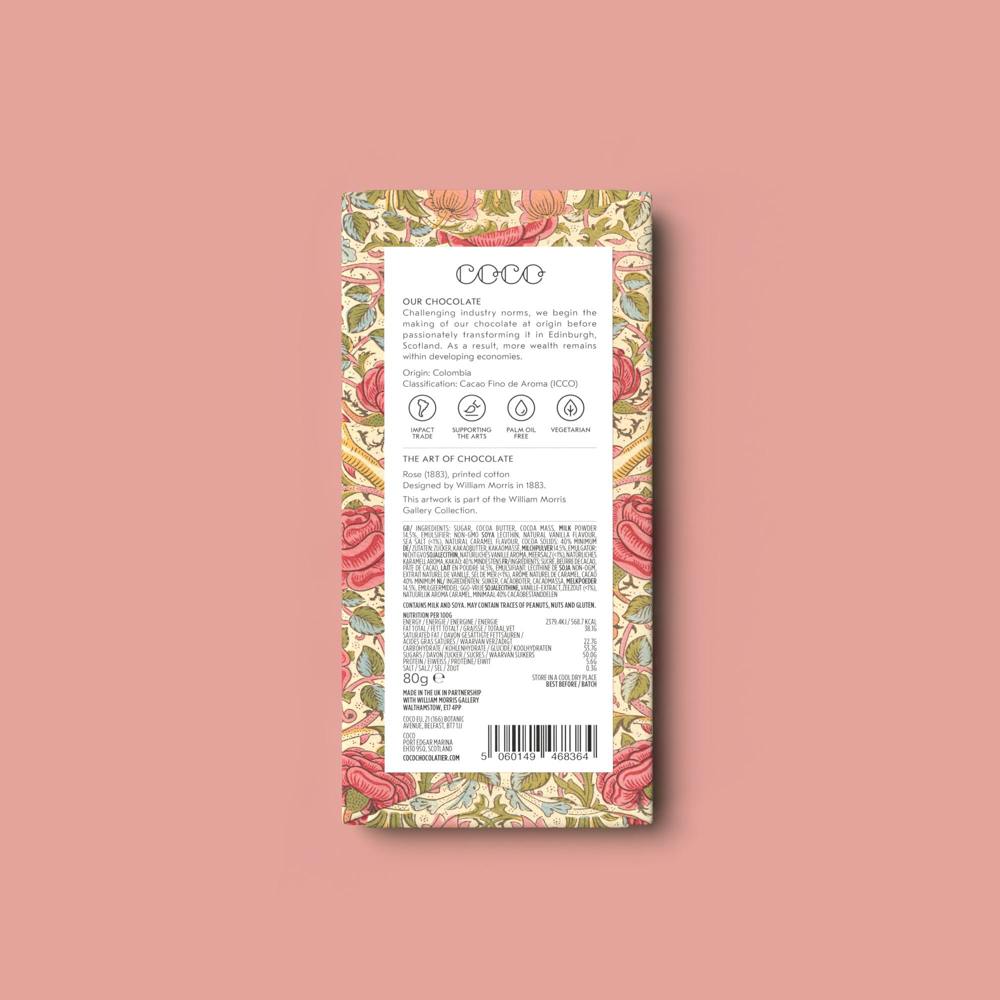 Coco Salted Caramel Milk Chocolate William Morris Limited Edition