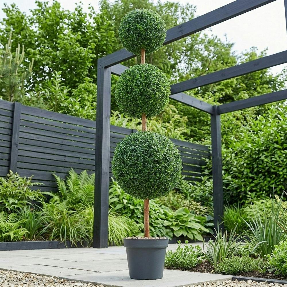 Garden Greatness Trio Triple Ball Artificial Topiary Tree