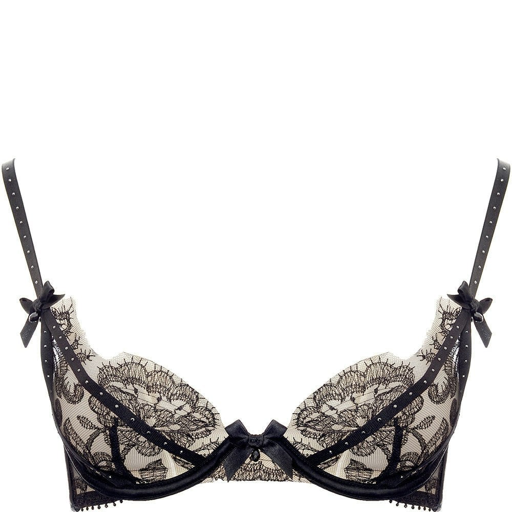 Agent Provocateur Womens Krystabell Underwire Mesh Lace Bra in Black