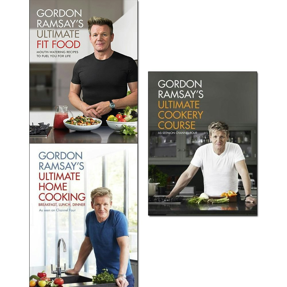 Gordon Ramsay Ultimate Fit Food, Ultimate Home Cooking and Ultimate Cookery Course 3 Book Set