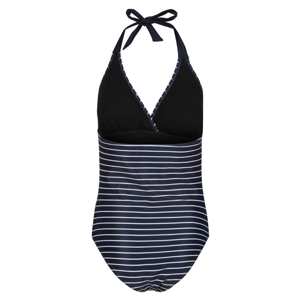 Regatta Womens Flavia II Stripe One Piece Swimsuit - Navy/White