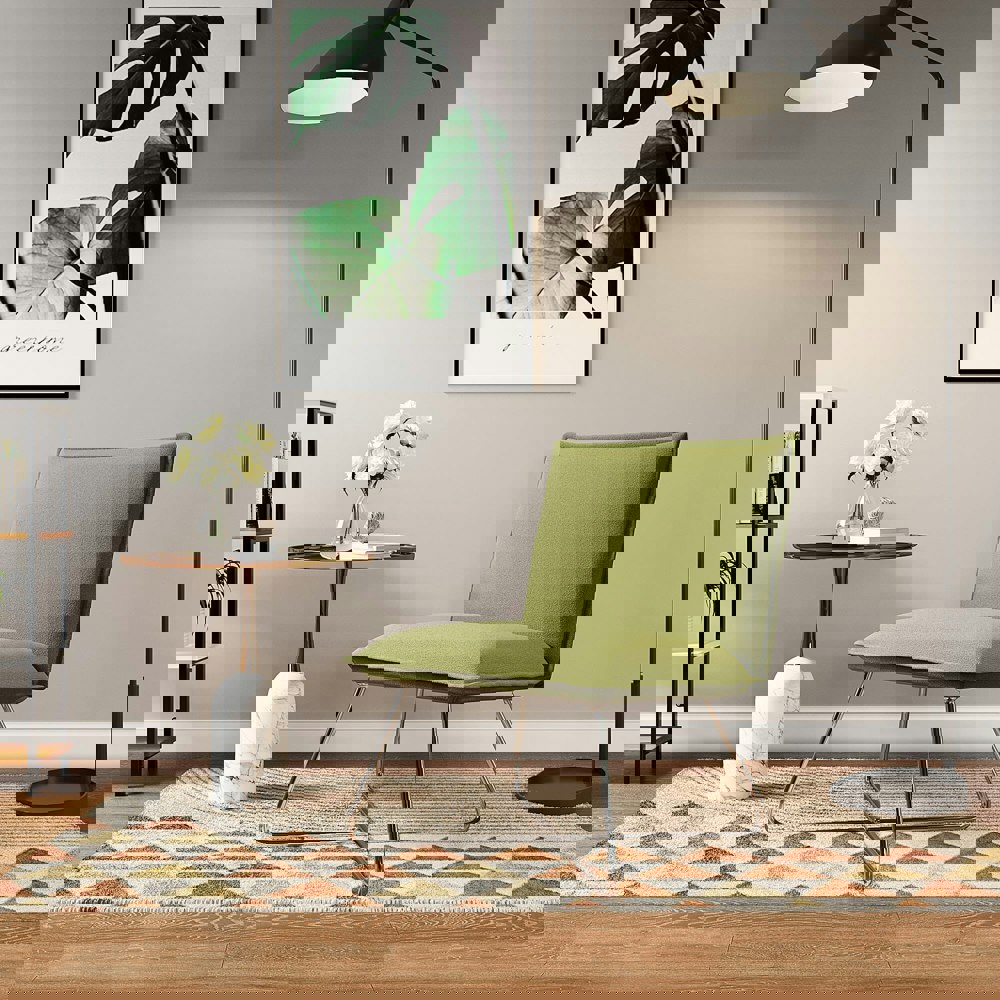 Modern Linen Accent Chair with Chrome Crossed Frame Cocktail Chairs Living and Home