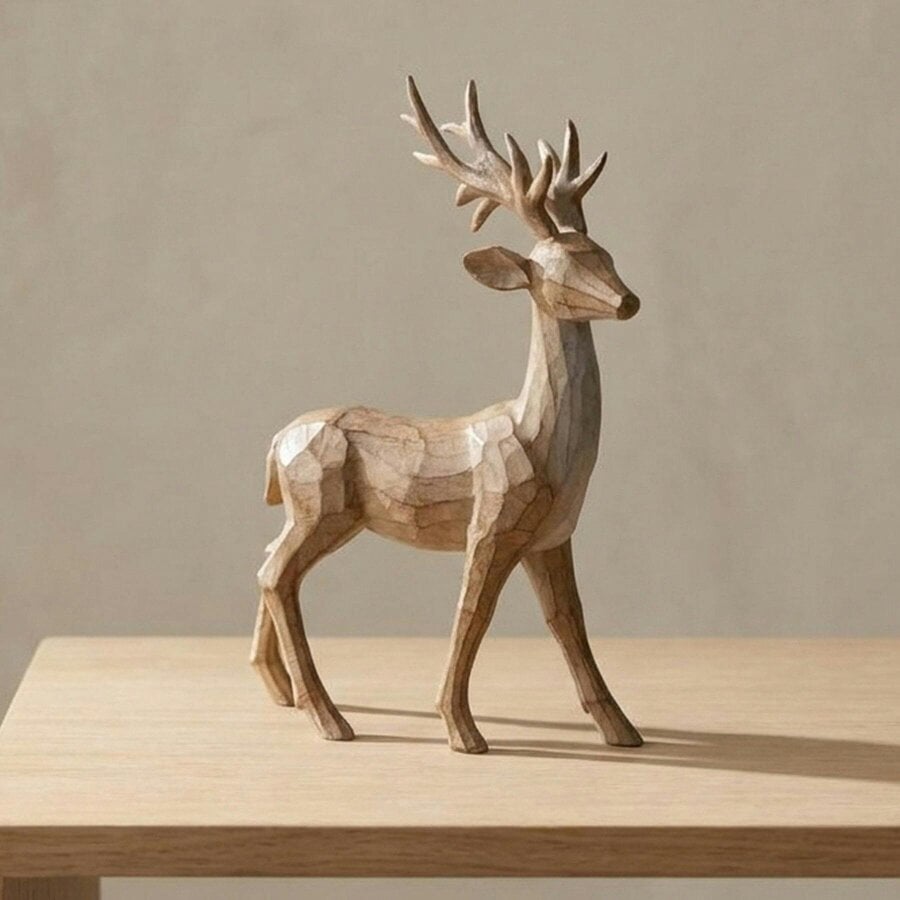 Garden Greatness Rustic Resin Wood Effect Stag Figurine