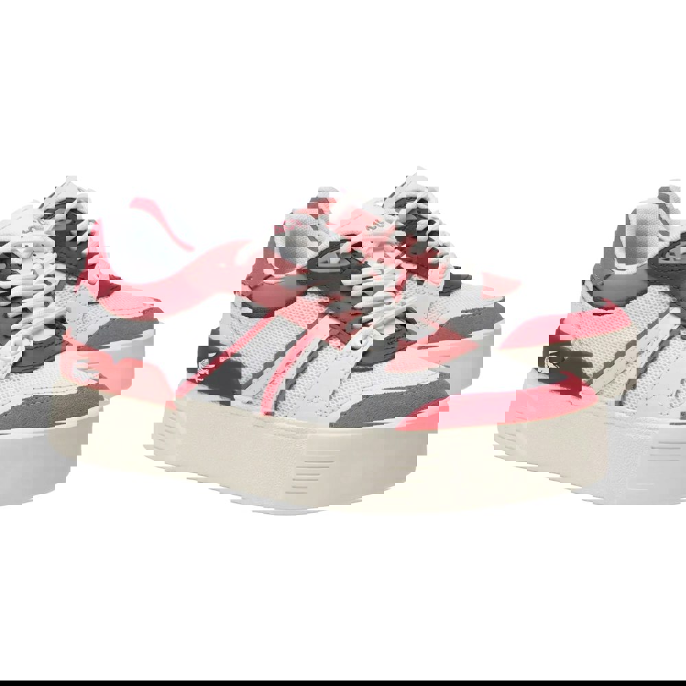 Lacoste Womens L002 Evo Trainers - White/Red