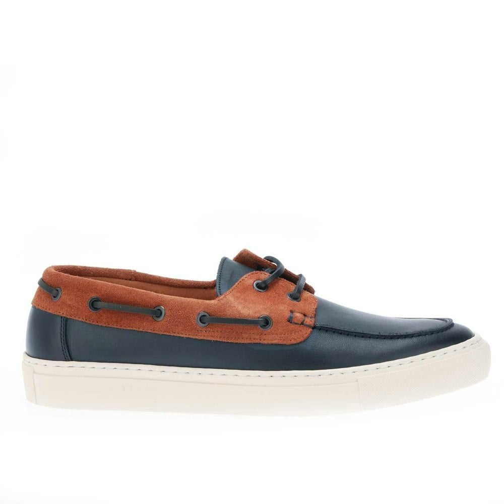 Ted Baker Mens Euenb Leather Boat Shoes - Navy