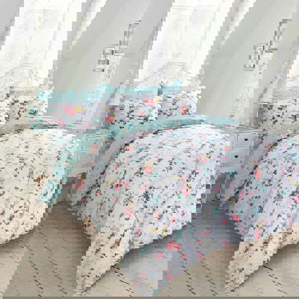 Velosso Sacramento Floral Printed Cotton Blend Duvet Cover and Pillowcase Set