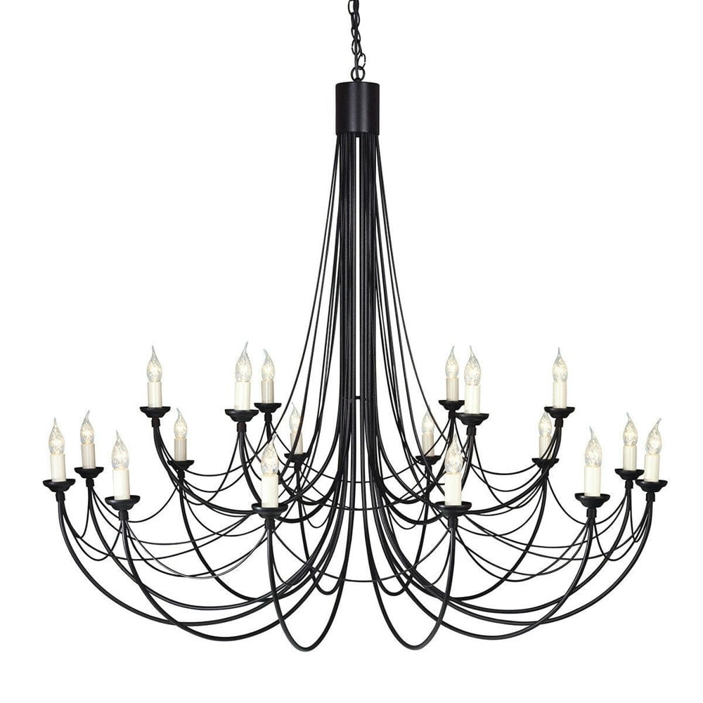 18 Bulb Chandelier Hanging Pendant LIght Black LED E14 60W Bulb Loops