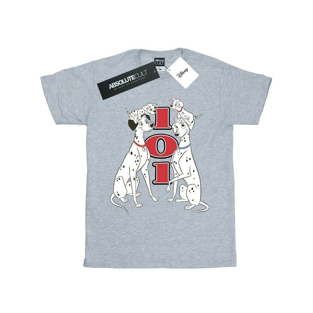 Disney Womens/Ladies 101 Dalmatians Family Cotton Boyfriend T-Shirt - Sports Grey