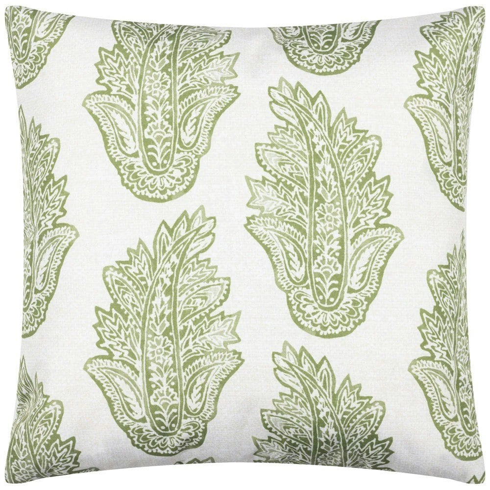 Paoletti Kalindi Paisley Outdoor Cushion Cover - Olive